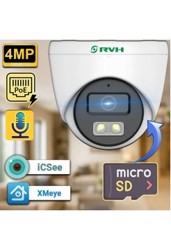 IP камера 4Мп с микрофоном, POE, запись на microSD RVH